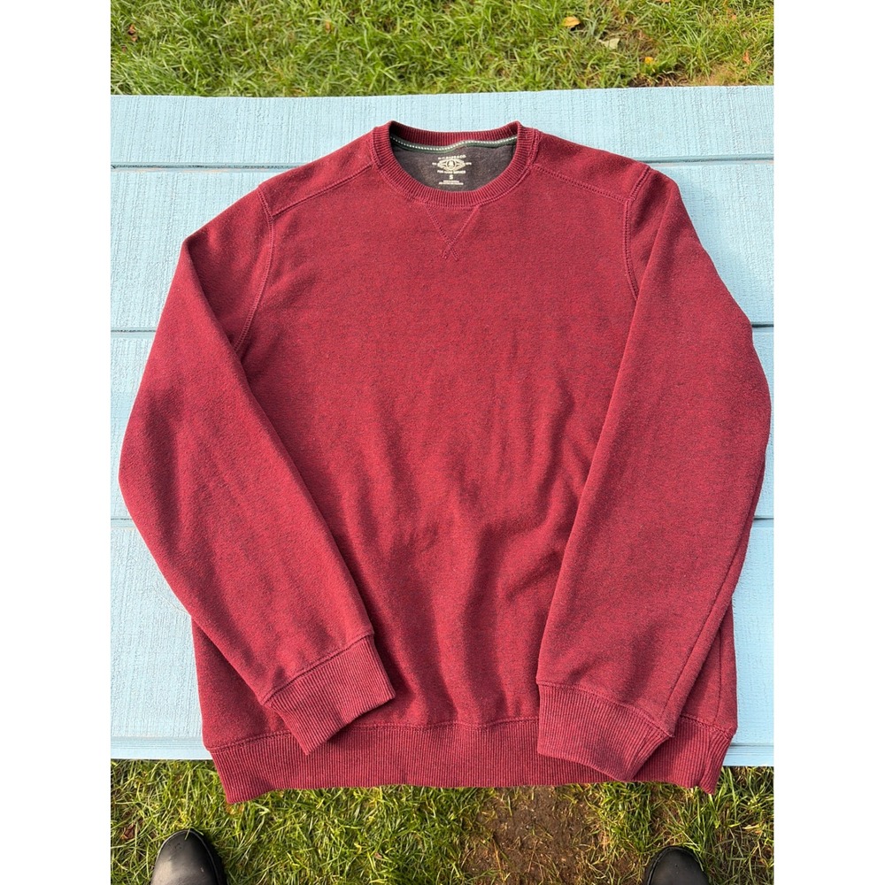 GH Bass & Co Mens Crewneck Sweatshirt Burgundy Red Heather Pullover Medium